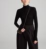 Suéter de lana de cuello alto medio rosa estilo francés de otoño e invierno para mujer, suéter de base interior ajustada de alta calidad, parte superior suave y glutinosa