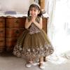 Vestido Nuevo Europeo y Americano para Niñas Vestido de Damita de Honor Vestido de Princesa de Cumpleaños Poncho de Hilo Vestido para Bebé de un Año