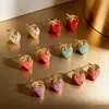 Pendientes de Fresa y Cereza Japoneses y Coreanos Más Vendidos para Mujer, Pendientes de Acero de Titanio Rosa de Moda y Elegantes, Joyería de Acero Inoxidable Estilo Ins