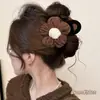 Pinza de Garra de Peluche Linda de Gama Alta Clip para el Cabello de Flor Nuevo Otoño Invierno 2026 Pinza Tiburón para el Cabello Estilo Coreano Pin
