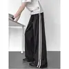 Pantalones Casuales Deportivos Transpirables de Secado Rápido para Hombre con Raya Lateral, Verano Finos Frescos Estilo Americano Modernos Sueltos Rectos