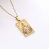 Transfronterizo Nuevo Europeo y Americano 22 Elementos de Tarjeta de Tarot Colgante de Tarjeta Cuadrada Collar Cadena Larga Clavícula Dama Simple Retro