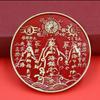 Espejo de Bronce en Relieve con Bendición del Oficial Celestial, Adorno de Cobre, Monedas del Espíritu de la Montaña, Símbolos Tai Chi y Bagua, para Entrada de Sala de Estar, Ceremonia de Apertura, Regalo de Inauguración