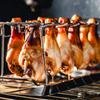 Parrilla plegable de acero inoxidable para muslos de pollo, con bandeja inferior, suministro directo transfronterizo