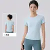 Ropa Deportiva de Fitness para Yoga Manga Corta para Mujer Versátil Ajustada Adelgazante Ropa de Fitness Pilates Running Tops de Temporada Camiseta