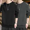 Nova Camiseta de Manga Longa com Gola Redonda, Moletom Espesso Versátil e Moderno, Camiseta Básica Unissex - Coleção Primavera/Outono 2026