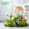 Plantas Artificiais de Flores Hy-Af7 para Decoração Suave, Plantas Verdes Falsas Populares para Paisagismo Interno e Externo, Decoração de Vitrine