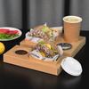 Creativo Set Desechable de Cartón para Hamburguesa Café Sándwich Caja de Empaque Bandeja Comercial para Snack Papel Kraft
