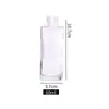 Botella de Vidrio para Loción de Sub-empaque Personalizada Tubo Delgado de 50 ml Botella Transparente con Atomizador Tapa Múltiple Opcional Botella con Dispensador de Acrílico