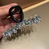Grampo de Cabelo de Cristal de Alta Qualidade para Mulheres 2025 Novo Estilo Presilha de Tubarão para Cabelo na Parte de Trás da Cabeça, Grampo Elegante