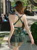 Nuevo Traje de Baño Enterizo con Falda para Mujer 2026, Cubre Abdomen y Adelgazante, Ropa de Baño para Vacaciones en la Playa y Aguas TermalesEnvío Directo Disponible