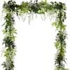 Amazon Más Vendido Venta al por Mayor Tiras de Flores de Glicina Simuladas Decoración de Boda Flor Falsa Ratán Tiras de Flores de Frijol Simuladas Flores de Glicina