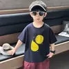 Camiseta de Verão Manga Curta para Meninos 2026 Novo Estilo Infantil Menininho Bebê Estilo Coreano Top Verão Fino Manga Meia Tendência Camiseta