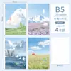 Cuaderno Shiguang B5 Inalámbrico Engrapado: Cuaderno Temático de Ilustración 'Reflexiones de Primavera', Cuaderno para Estudiantes, Papelería Esencial para el Regreso a Clases