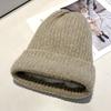 Sombrero de otoño e invierno para mujer, sombrero de punto cálido de lana gruesa, sombrero abombado de color sólido, sombrero pull-on, versión coreana, gorro para hombre, moderno
