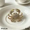 Broche de Caranguejo Europeu e Americano Criativo Exagerado com Strass Broche de Animal de Liga de Zinco Acessórios Pino Fabricante Atacado