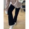 Jeans de Pierna Recta Acampanados Talla Grande para Mujer, Novedad Otoño 2025 Pantalones Bootcut Elásticos Adelgazantes de Cintura Alta para Figuras Curvilíneas