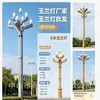Lámpara Magnolia al por mayor, lámpara de paisaje vial de ingeniería municipal cuadrada para exteriores, lámpara LED grande de ocho horquillas y nueve fuegos, lámpara Magnolia