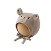 Gorro de Protección para Oídos de Bebé de Una Sola Pieza Otoño Invierno Dibujo Animado Súper Lindo Osito Gorro Cálido con Cordones Gorro de Protección para Fontanela Niños Niñas Bebés Moderno