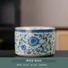 Cinzeiro de Lótus Estilo Chinês Forno Ru com Característica Anti-Cinzas, Recipiente de Cerâmica para Água de Chá e Resíduos de Chá, Bacia de Água Doméstica, Acessórios para Conjunto de Chá