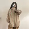 Camisa de manga larga a rayas verticales de corte holgado estilo retro americano para mujer, nuevo diseño estilo universitario de primavera y otoño, chaqueta camisa de nicho
