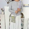 2025 Nueva Bolsa para Teléfono Móvil de Cuadros con Botón Bolso Pequeño Portátil Cruzado Bolso Pequeño Simple Casual Gran Capacidad Billetera Cruzada para Mujer