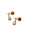 Poesía Flotante Nuevo Estilo Chino Ojo de Tigre Perla Calabaza Vintage Pendientes Pendientes de Año Nuevo de Gama Alta Tendencia Nacional Pequeño