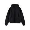 Novo Cardigã Moletom com Capuz para Primavera e Outono Masculino, Marca Tendência Estilo Americano, Zíper Casual, Forrado com Fleece, Jaqueta de Design Desconstruído