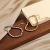 Nueva Moda Personalizada Transfronteriza Simple Versátil Pulsera de Cuentas de Flor de Sarga para Mujer Personalizada Acero de Titanio Chapado en Oro Primera Joyería