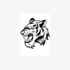 Adesivo de Tatuagem Cabeça de Tigre Rugindo Feroz Transfronteiriço, Estilo Escuro, Personalizado e Dominador, Adesivo de Tatuagem para Mão e Pescoço Masculino