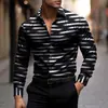 Camisa Casual para Hombre Cómoda Elástica en Cuatro Direcciones Estampado Floral 3D de Manga Larga Tendencia Europea y Americana Transfronteriza Amazon para Hombre