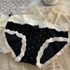Braguitas Retro Francesas de Lunares de Seda de Hielo para Mujer, Braguitas Sexy para Mujer con Encaje Francés, Fabricante de Calzoncillos para Estudiante