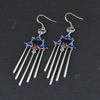 Pendientes largos con borlas estilo cloisonné estilo chino vintage de plata S925 de Golden Deer King, pendientes rojos del sur para mujer, venta al por mayor