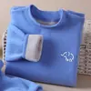 Camiseta básica de forro polar para estudiantes, capa interior de otoño e invierno, top de invierno engrosado de cuello medio para niños, ropa infantil