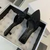 Pantuflas de Boca de Pez para Mujer, Zapatos con Pedrería, Sandalias de Playa Negras de Moda con Punta Fina, Tacones Altos de Lentejuelas de Nuevo Estilo, Sandalias Plateadas