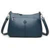 Bolso de Hombro de Cuero Suave de Moda Transfronterizo para Mujer, Popular en Transmisiones en Vivo, Bolso Cruzado Sencillo con Múltiples Compartimentos, Bolso para Mamá Viajera