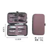 Regalo del Fabricante Logo Impreso Color Caramelo Juego de 7 Piezas de Cortauñas Caja de Cuero Belleza Herramientas de Manicura Tijeras para Uñas