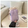 Nuevo y lindo colgante de felpa de dibujos animados, bolso pequeño cuadrado de color bloqueado para mujer, bolso de hombro cruzado estilo coreano, bolso de almacenamiento moderno y versátil