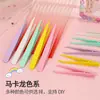 Pinzas de Plástico Populares en Stock de Colores Macarrón para Journaling, Pinzas Rectas y Curvas Especiales de Acero Inoxidable para Pegatinas y Tarjetas, Coloridas