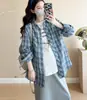 Nova Camiseta Coreana com Letras, Camisa Xadrez, Conjunto de Saia de Três Peças, Roupa Exterior Emagrecedora para Mulheres Grávidas