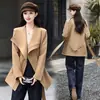 Elegante gabardina de mujer de moda, estilo nuevo otoño 2026, corte holgado adelgazante, estilo coreano, cuello grande, con cinturón