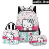 3D Transfronterizo Nuevo HelloKitty Lindo Hello Kitty Bolsa de Estudiante Mochila Bolsa de Almuerzo Estuche de Lápices Set de Tres Piezas