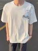 Camisetas Bordadas Florales de Manga Corta Estilo High Street Americano para Hombres y Mujeres, Marca Trendy de Verano, Camisetas Sueltas y Versátiles Estilo Retro para Parejas