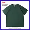 Nova Camiseta de Algodão Puro Pesado 400g com Gola Redonda e Manga Curta para Homens e Mulheres, Top Liso de Verão, Base Solta de Manga Curta