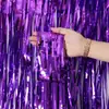 Tiras Fitas Pingentes Seda de Chuva Cortinas Cor Pura Dourado Prata Decoração de Parede de Fundo para Festa de Casamento Aniversário Dança