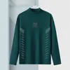 Ropa interior térmica de otoño e invierno para hombre, camiseta de manga larga, cuello semi-alto, ropa de otoño, marca de moda, ropa para hombre de alta calidad