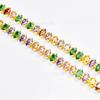 Cadena de circón rectangular de color mezclado de fábrica cadena de taladro de garra densa ojo de caballo/ovalada accesorios para joyería de ropa DIY collares