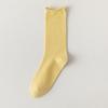 Primavera y verano Nuevos calcetines de felpa calcetines de algodón para mujer calcetines de tubo jk calcetines de malla absorbentes de sudor transpirables delgados color sólido calcetines rizados