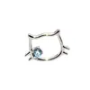 Stud de Labio de Aleación de Titanio F136 Stud de Oreja de Gato Kitty Orejera de Hueso de Oreja Incrustada de Circonita Dibujo Animado Lindo Cabeza de Joyería para Piercing de Titanio G23