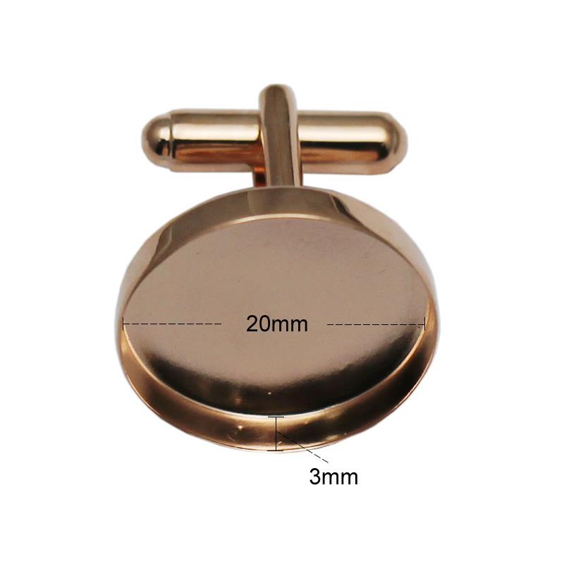 雅缤 高档纯银袖扣托 入20mm袖口钮托 男士 diy活动脚袖扣YB33624